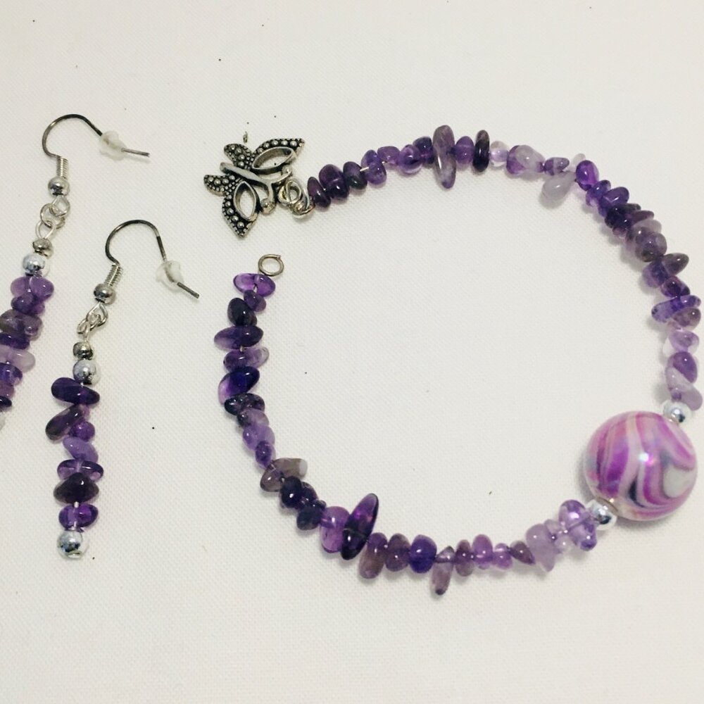 Amethyst Bracelet & Earring Set – 5 styles to choose from